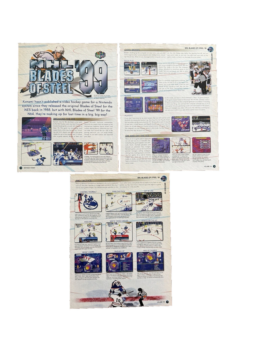 Vintage NHL Blades Of Steel 99 Nintendo 64 Print Ad Promo Art Hockey Sports